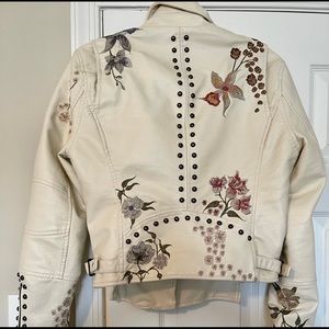 blank NYC leather jacket. Embroidered. Great condition. Worn twice